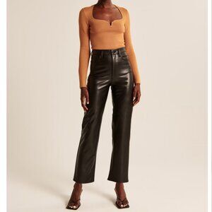 NWT Abercrombie & Fitch Vegan Leather Ankle Straight Pant 28XS
